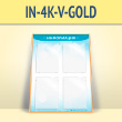 Информационный стенд с 4 карманами А4 формата в два ряда (IN-4K-V-GOLD)